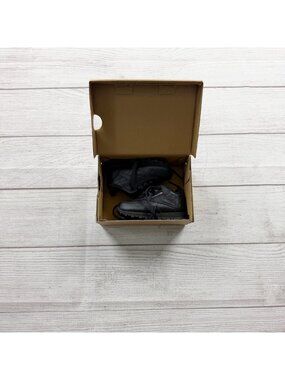 Reebok Classic Leather Infant Shoes Black Lace-Up Sneakers In Box Size 3